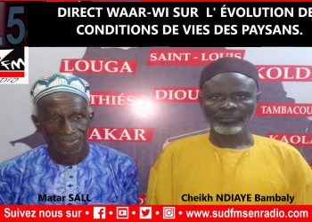 DIRECT WAAR-WI DU 17 AVRIL 2024 SUR L’ ÉVOLUTION DES CONDITIONS DE VIES DES PAYSANS.