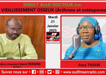 DIRECT ALLO DOCTEUR DU 21 JANVIER 2025 SUR LE VIEILLISSEMENT OSSEUX (Arthrose et ostéoporose) AVEC Dr SEYDINA LIMAMOUL MAHDI DIAGNE, GÉRIATRE.