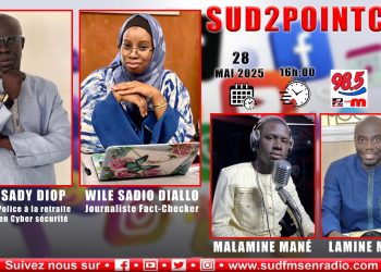 La diffusion de fausses nouvelles, diffamation, la manipulation  ou encore la desinformation, les réseaux sociaux semblent devenir des canaux incontrôlables de nuisances de la réputation d&rsquo;autrui ou de l&rsquo;information fiable.  ‎Consequences, depuis un certain temps, plusieurs personnes sont visées par des plaintes, d&rsquo;autres arrêtées par la Cybersécurité.  ‎Comment en est-on arrivé là ?  ‎Le fact Checking joue-t-il pleinement son rôle ? ‎De quels moyens juridique et techniques disposent la Cyber sécurité pour faire face ?  ‎Pour en parler, Sud 2 POINT Com reçoit ce mercredi 28 Mai, de 16H à 17H, WILE SADIO DIALLO, Journaliste Fact-Checker et Mbaye Sady Diop, officier de Police à la retraite, Consultant en Cyber sécurité.   ‎Retrouvez Malamine Mané et Lamine Mbodj, dans SUD 2 POINT COM, ce mercredi de 16 à 16H à 17h sur les ondes de la Radio Sud FM, 98.5 et en direct sur nos différentes plateformes digitales.