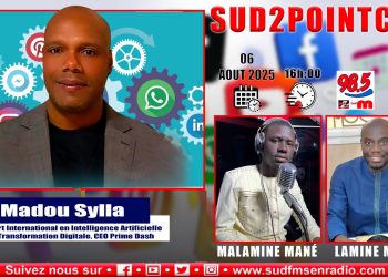 Inciter vers l&rsquo;Intelligence Artificielle, de la blockchain, et l’autonomisation financière numérique, c&rsquo;est quoi ces néologies sur lesquelles NEXTEN Summit entend mobiliser plus d&rsquo;un million de personnes. Dakar qui abrite la conférence en  décembre prochain ce mouvement mondial qui milite pour une innovation inclusive, place la capitale sénégalaise comme pôle d&rsquo;innovation.  ‎Dans Sud 2 point com  de ce mercredi, Malamine et Lamine reçoivent Madou Sylla, expert International en Intelligence Artificielle et Transformation Digitale, CEO Prime Dash, un des initiateur de ce NEXTEN Summit. Quels sont les enjeux de ce rendez-vous vous de l&rsquo;innovation mondial à Dakar ? ‎Sur quel levier compte s&rsquo;appuyer ses initiateurs pour placer Dakar en pôle d&rsquo;innovation de référence ? ‎Pour Tout savoir, suivez Sud 2 point com  qui reçoit Madou Sylla,expert International en Intelligence Artificielle et Transformation Digitale, CEO Prime Dash ,de retour des Etats Unis, dit tout face à Malamine et Lamine ce mercredi à partir de 16h, sur SudFM 98.5.
